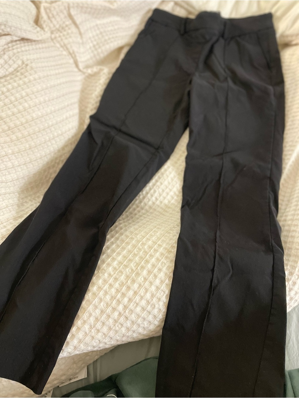 Black Straight-Leg Dress Pants